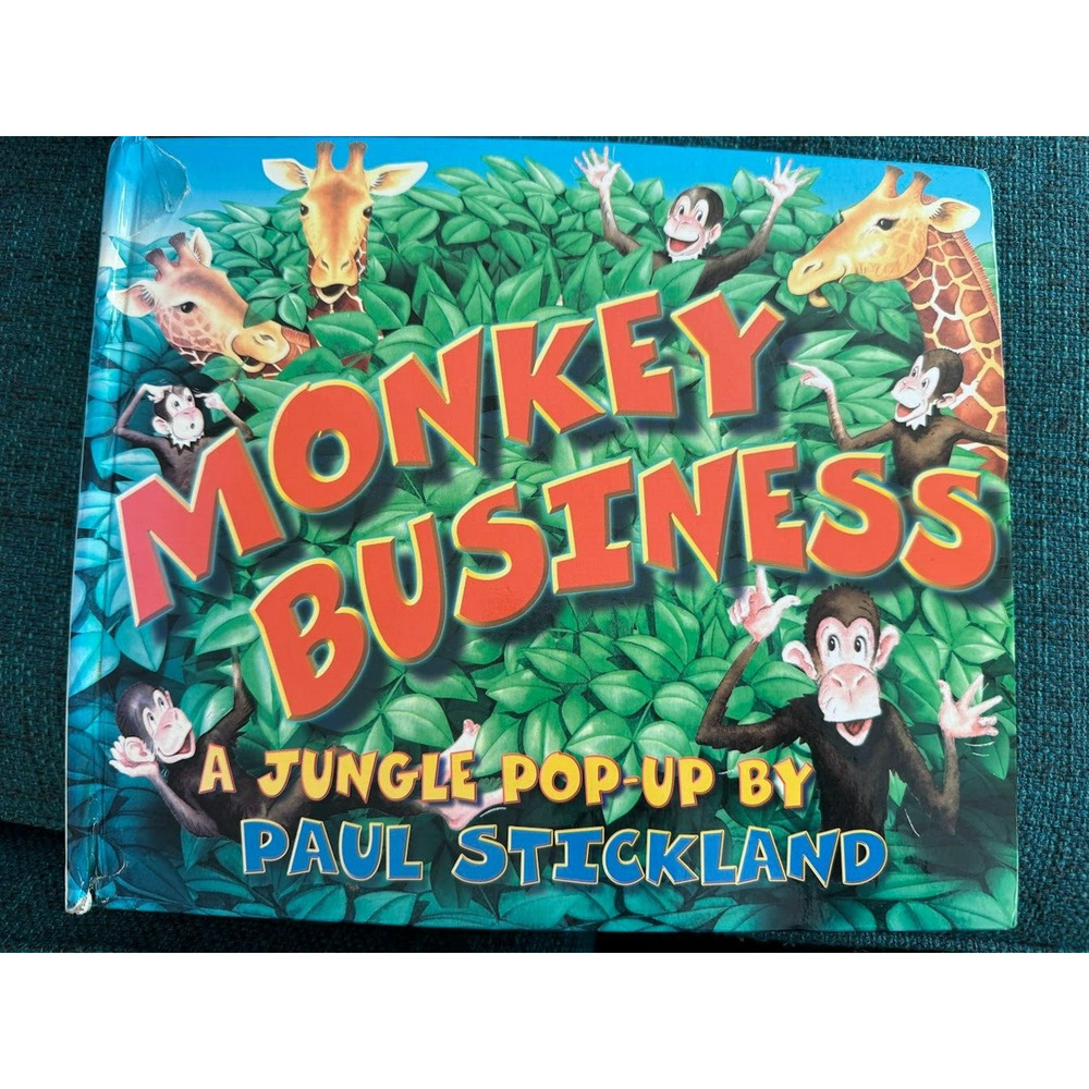 Monkey Business Jungle Pop-Up Book Paul Strickland- Hardcover Rare Collectible !